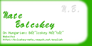 mate bolcskey business card